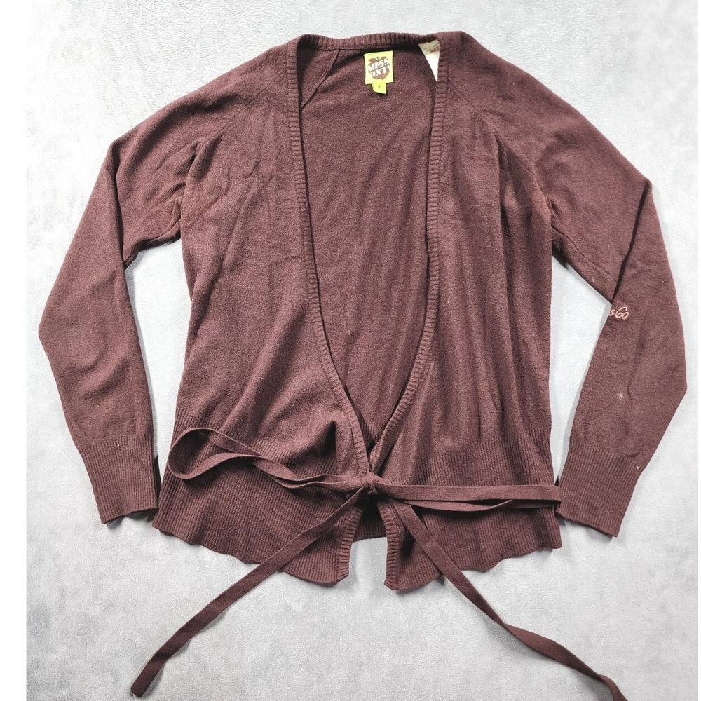 Miss Sixty Knit Tie Front Cardigan Y2K Balletcore Brown Womens Large